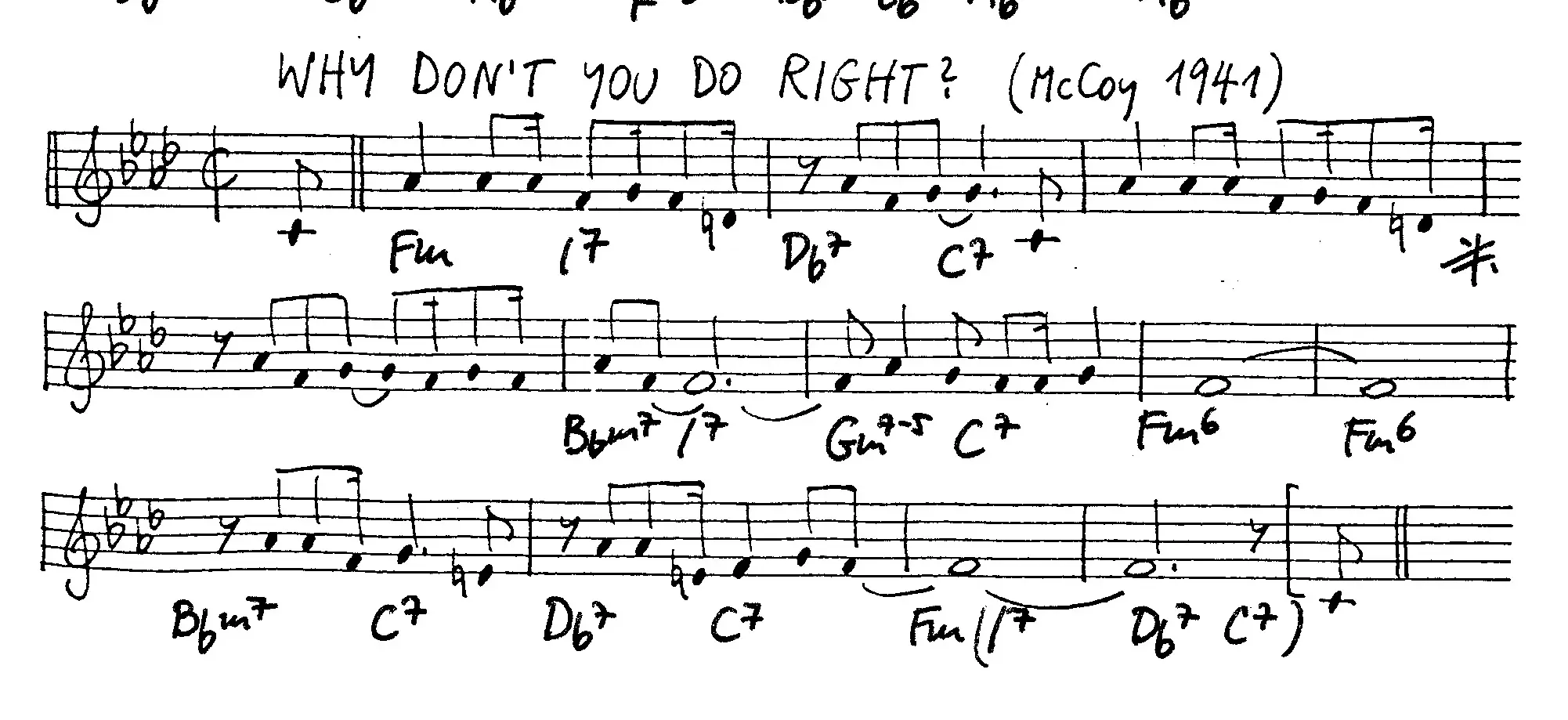 why don't you do right free jazz leadsheet - Courtesy of the Jungle Jazz Band
